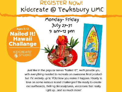 Kidcreate Studio @ Tewksbury UMC: Nailed It! Hawaii Challenge! (5-12y)
